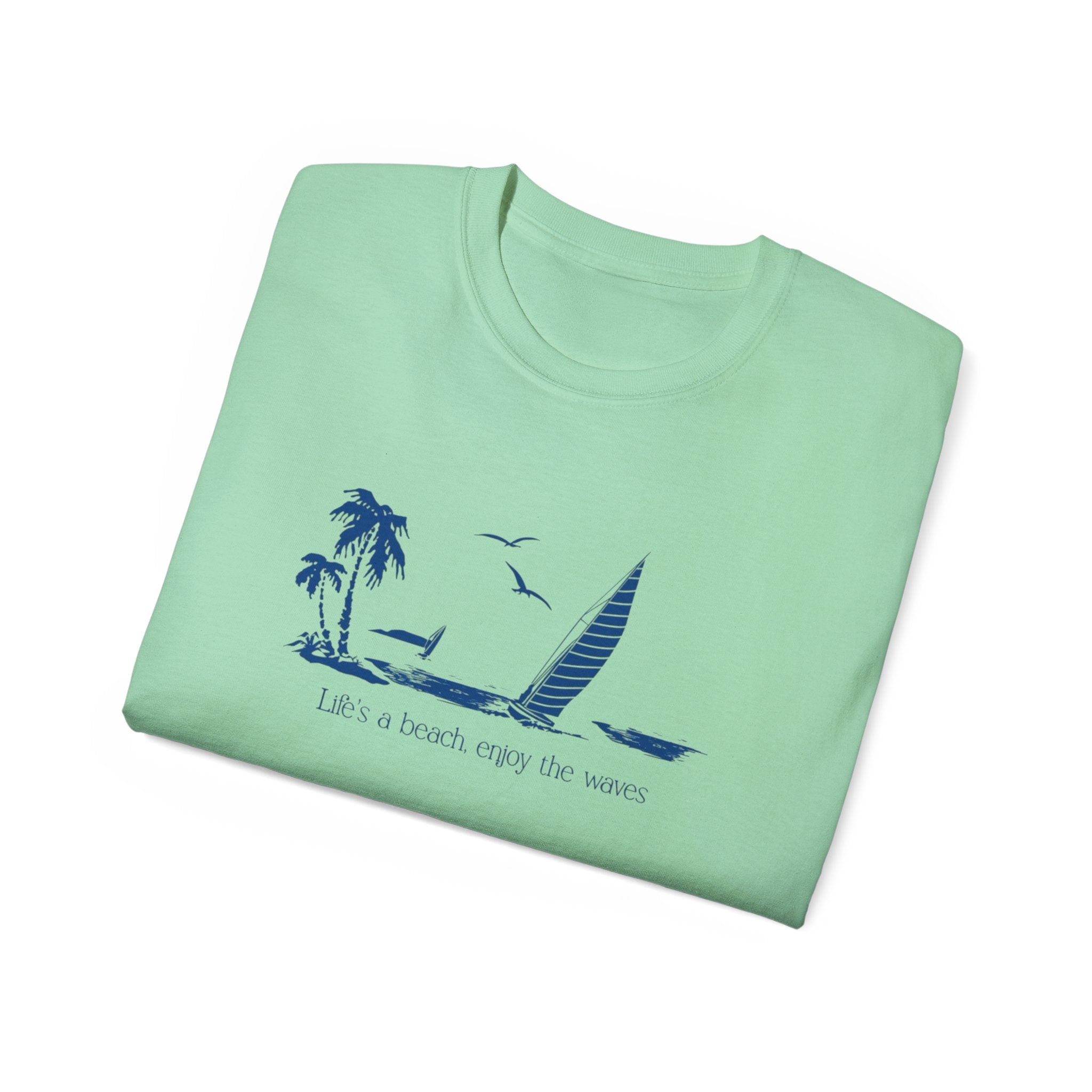 Beach Life Inspirational Tee, Unisex Cotton Shirt, Summer Clothing, Vacation Wear, Gift for Beach Lovers