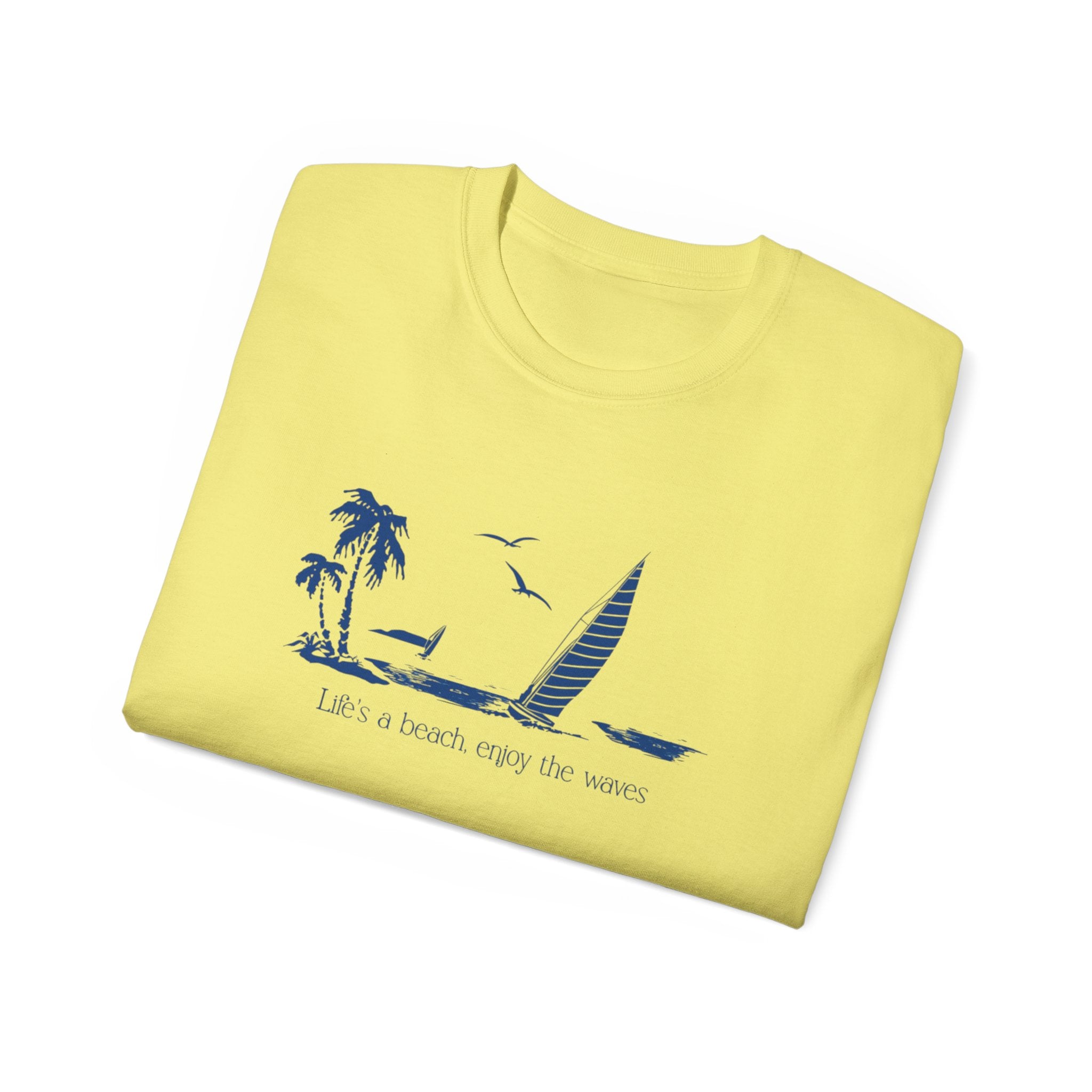 Beach Life Inspirational Tee, Unisex Cotton Shirt, Summer Clothing, Vacation Wear, Gift for Beach Lovers