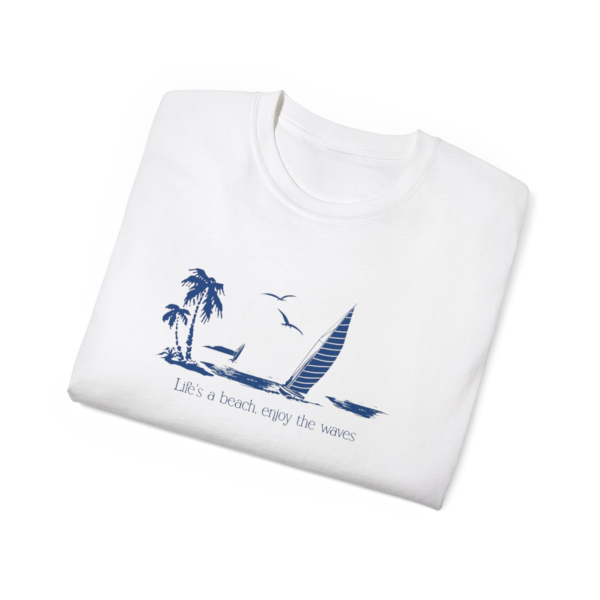 Beach Life Inspirational Tee, Unisex Cotton Shirt, Summer Clothing, Vacation Wear, Gift for Beach Lovers