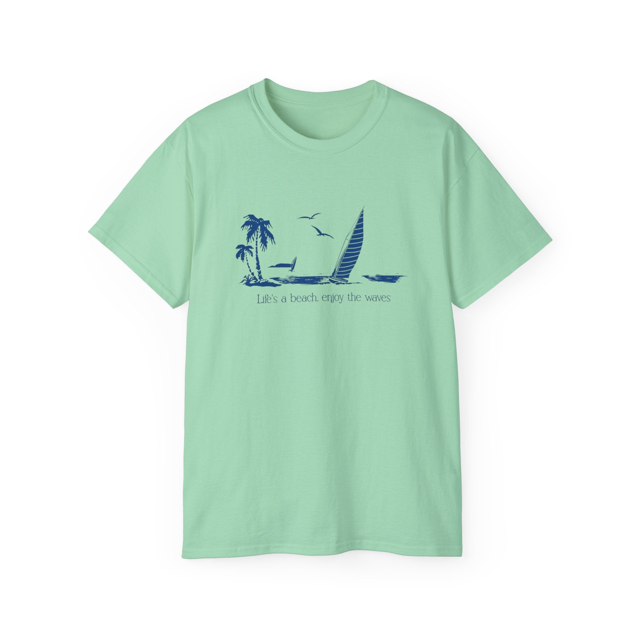 Beach Life Inspirational Tee, Unisex Cotton Shirt, Summer Clothing, Vacation Wear, Gift for Beach Lovers